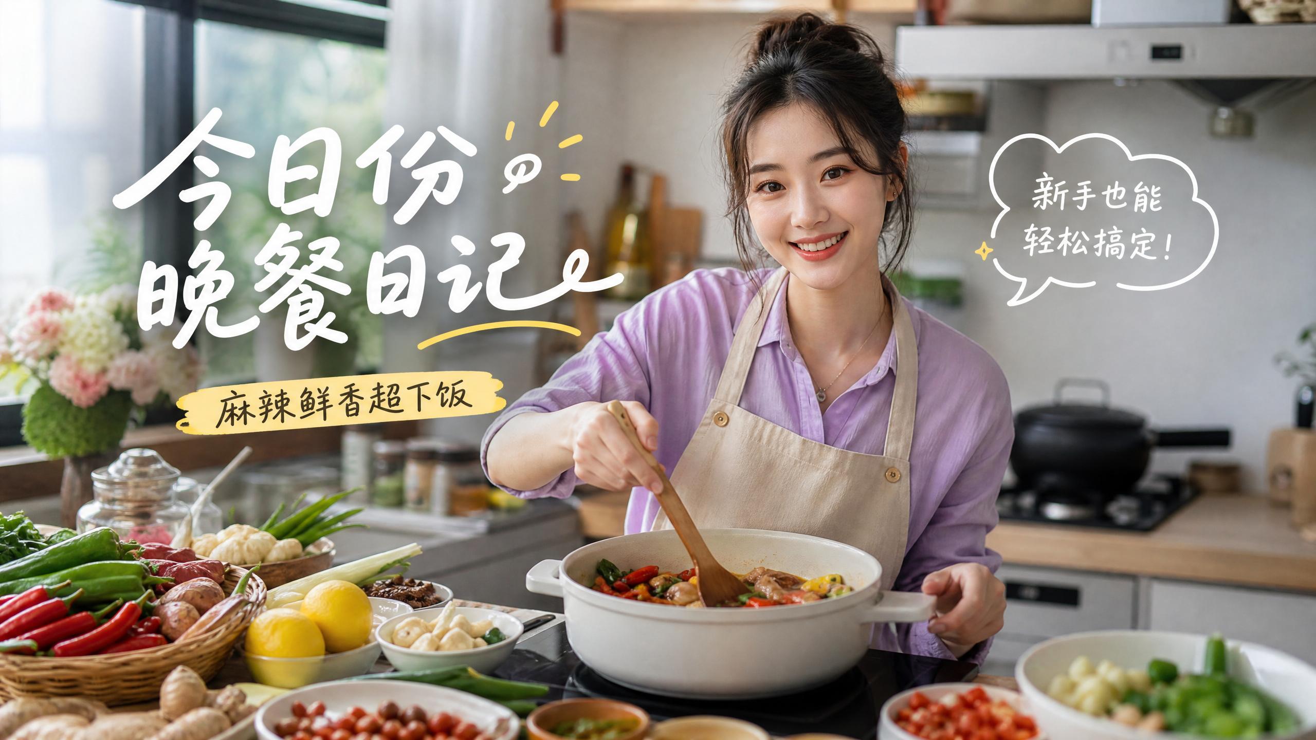 麻豆 【美食视频教程】今日份晚餐日记，麻辣鲜香超下饭，新手也能轻松搞定